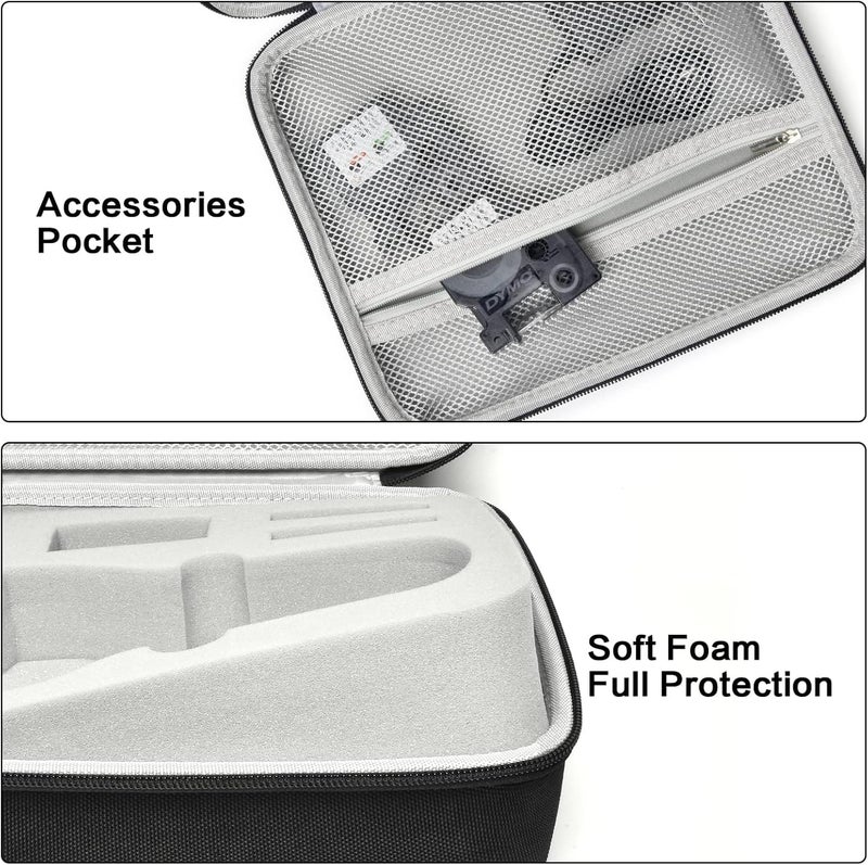 PAIYULE Case Compatible with DYMO Label Maker LabelManager 160/280 Portable Label Maker, Tag Printer Storage Organizer for AC Adapter, Tape Cartirdges and More Accessories(Box Only) Gray - Image 3